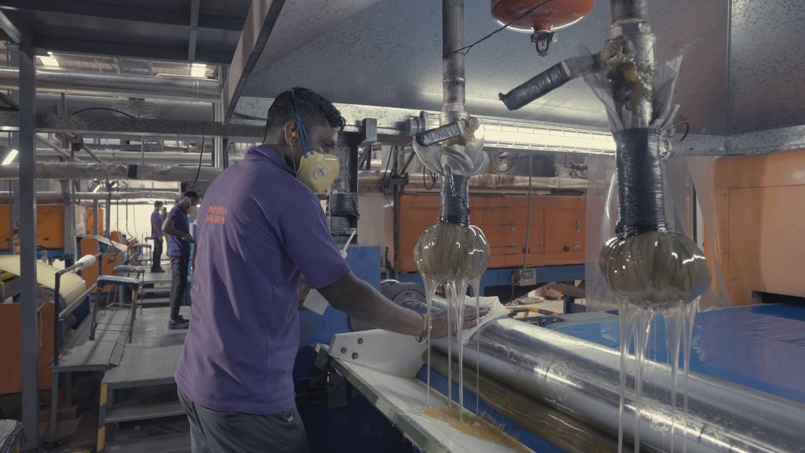 PVC film calendaring line